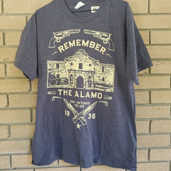 "Remember the Alamo" Grey Tshirt Size: Large - Picture 2 of 3